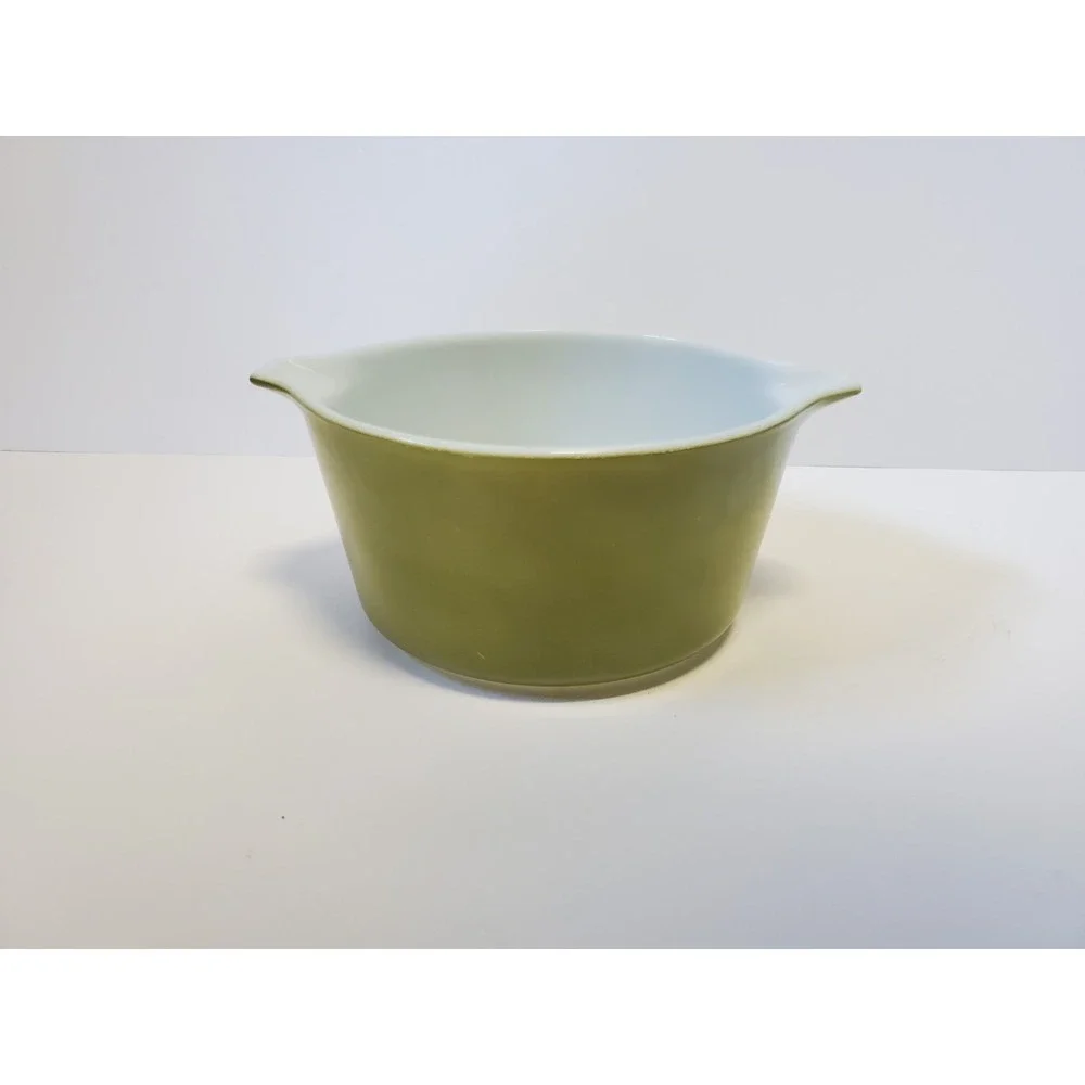 Vintage Pyrex Verde Green Round Casserole Bowl No Lid 1970 #473 1 Quart USA Made